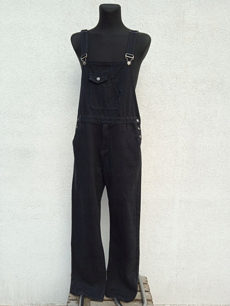 XL SPODNIE JEANS DŻINSOWE OGRODNICZKI MĘSKIE JEANSOWE CZARNE