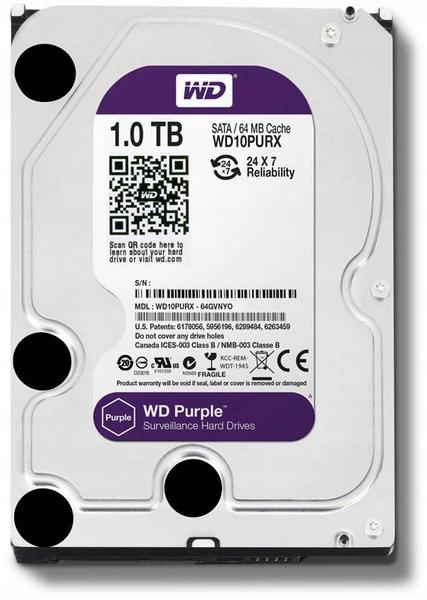 Купить ДИСК WD PURPLE 1 ТБ WD10PURZ ДЛЯ МОНИТОРИНГА CCTV: отзывы, фото, характеристики в интерне-магазине Aredi.ru