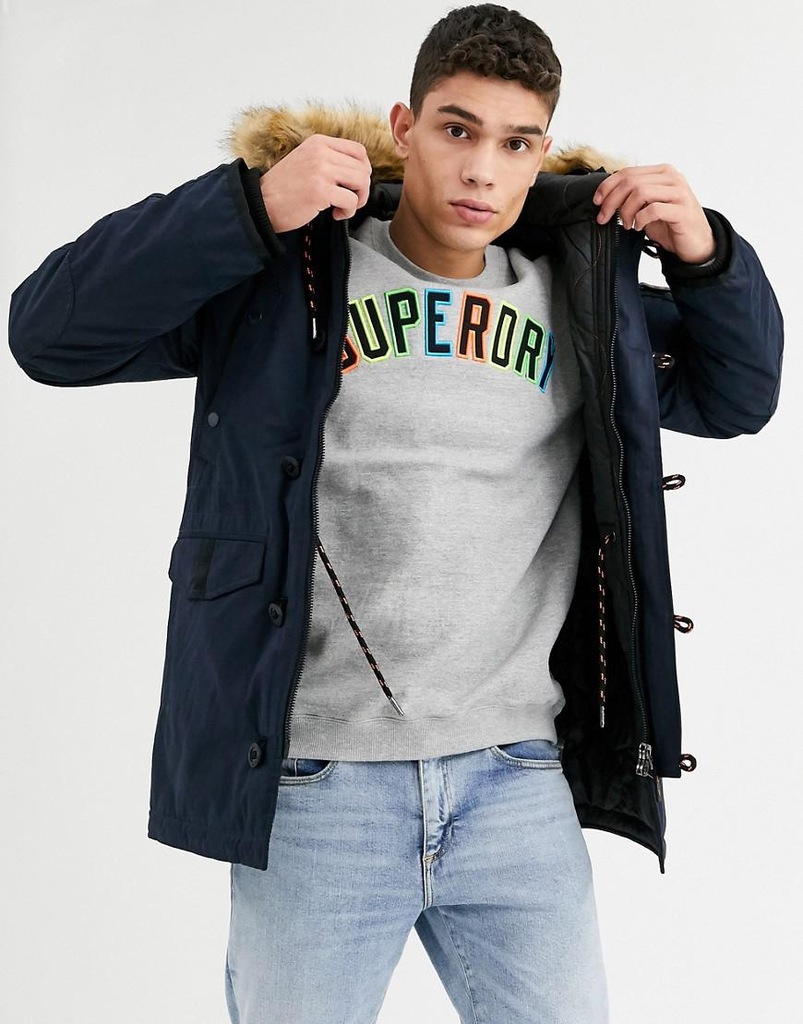 YGA203 SUPERDRY KURTKA MĘSKA PARKA FUTERKO XL