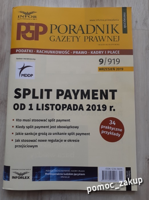 PGP Split payment od 1 listopada 2019 r.