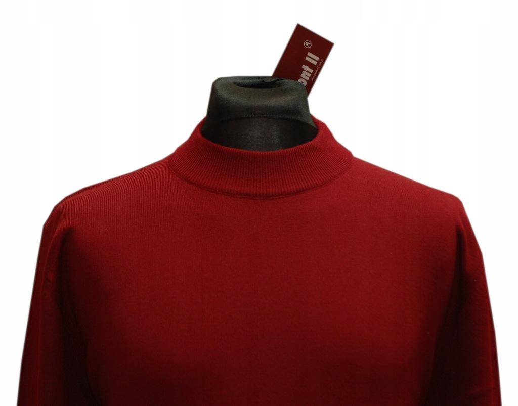 Półgolf Męski (wysoka stójka) bordo XL sweter