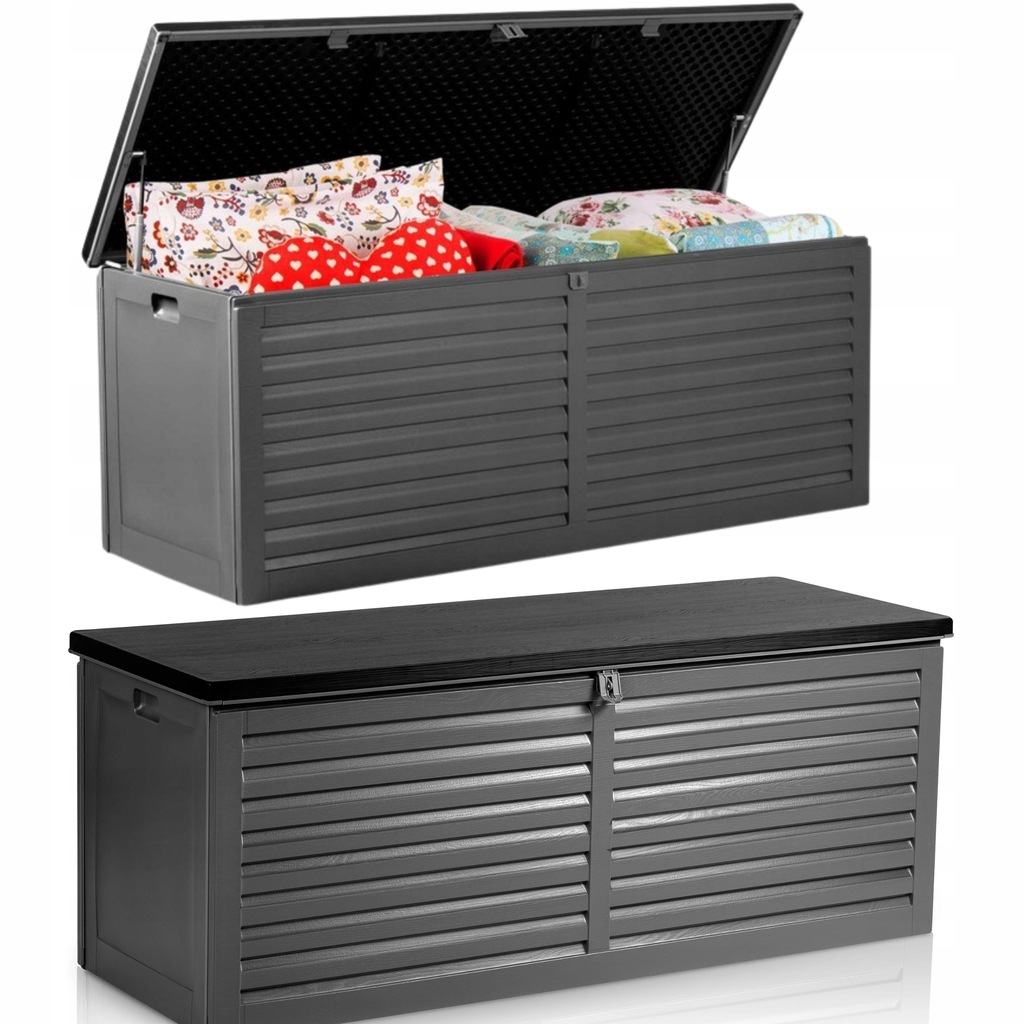 Skrzynia ogrodowa tworzywo sztuczne 390 l szary