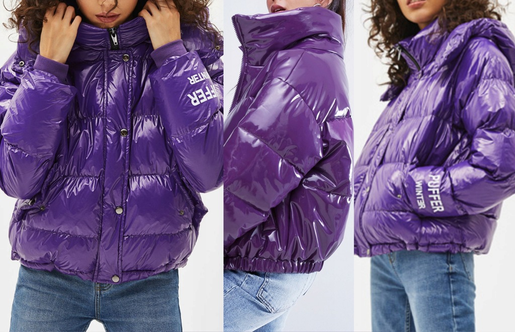 BERSHKA/ZARA KURTKA PUCHOWA PUFFER JACKET KAPTUR~M