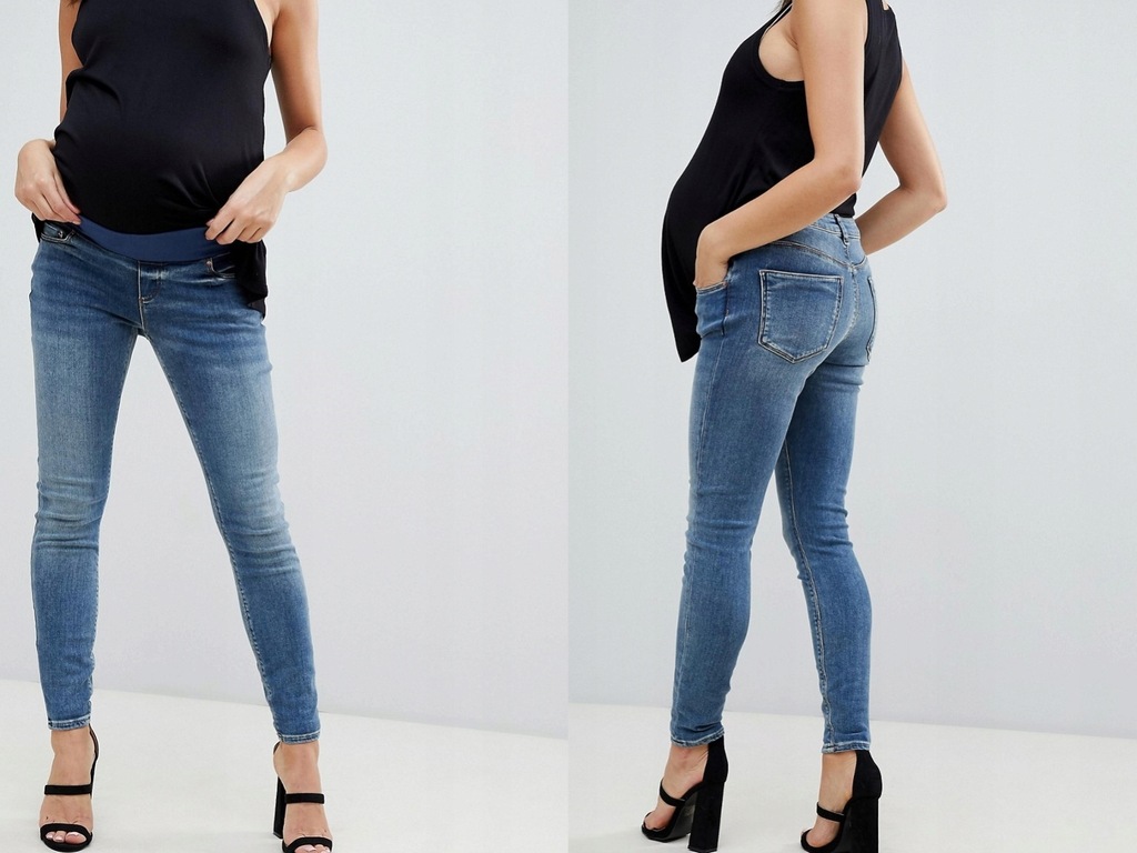 Spodnie ciążowe jeansowe z wysokim stanem XL/42