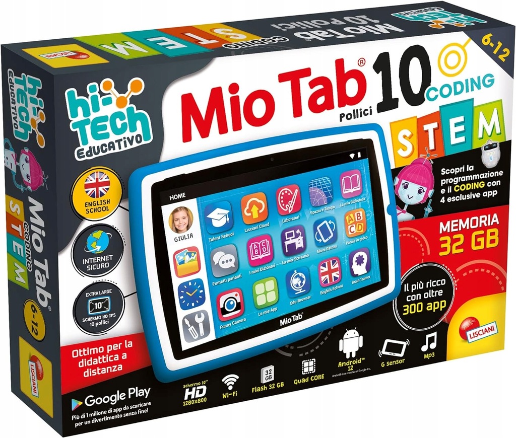 Lisciani Mio Tab 10 STEM Coding XL 2022 Tablet dla Dzieci 32 GB