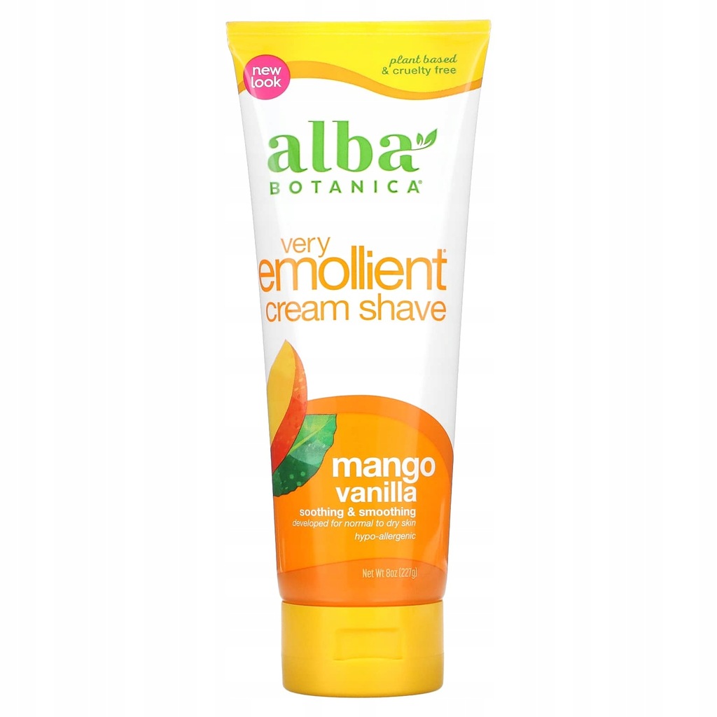Alba Botanica, Bardzo Wygładzający Krem do Golenia, Mango Wanilia, 8 uncji