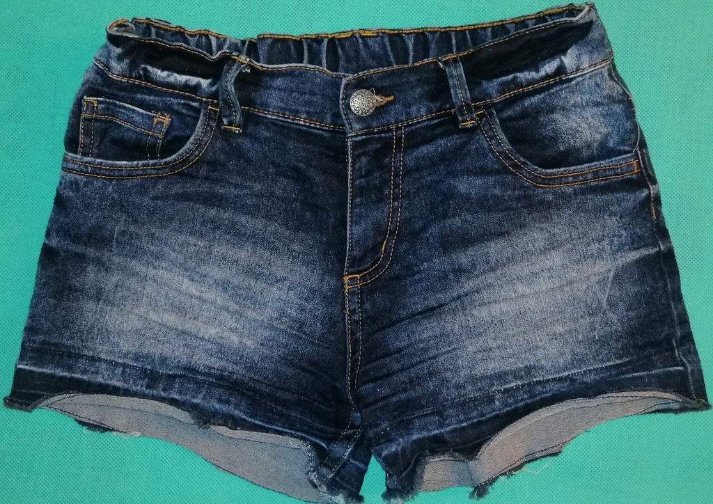 Spodenki F&F jeans elastyczne na gumce 152-158