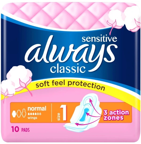 Podpaski Always CLASSIC 10szt. Normal SENSITIVE!