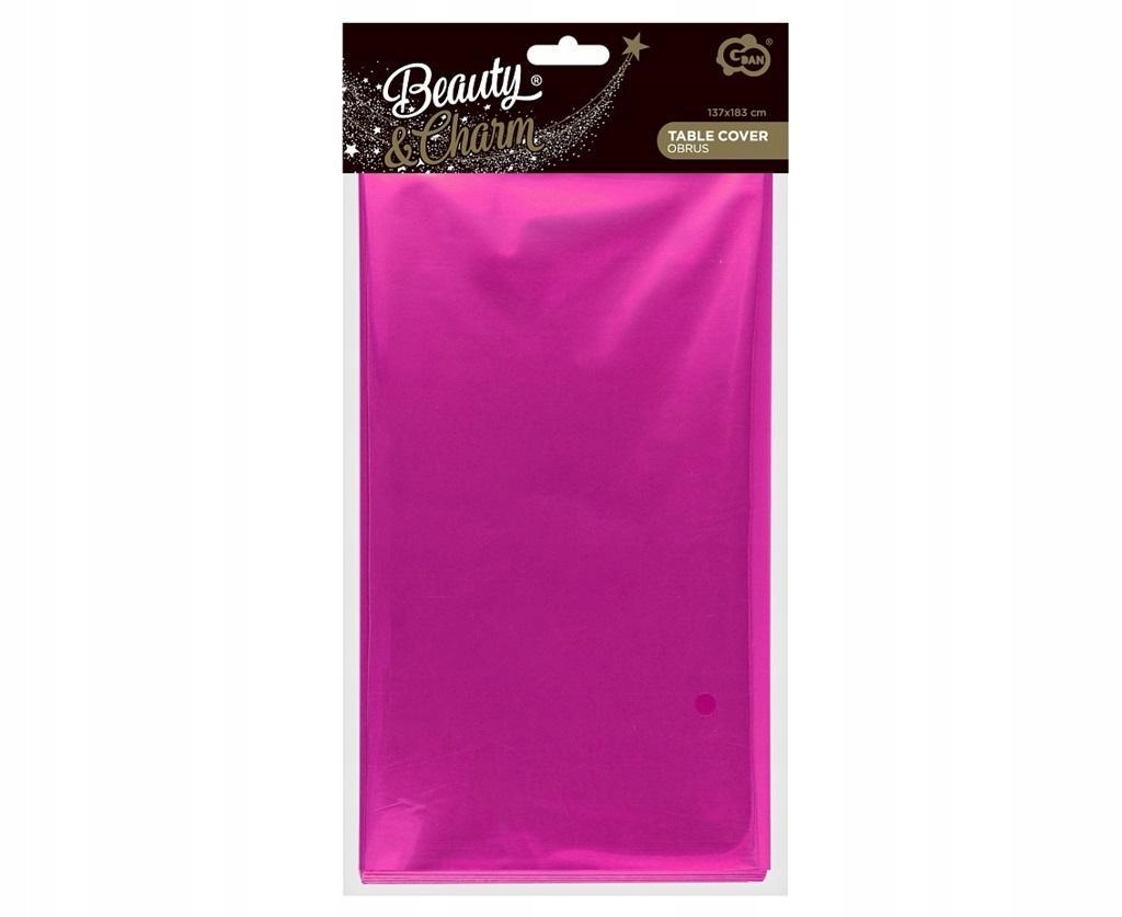 OBRUS FOLIOWY B&C METALICZNY MAGENTA 137X183CM