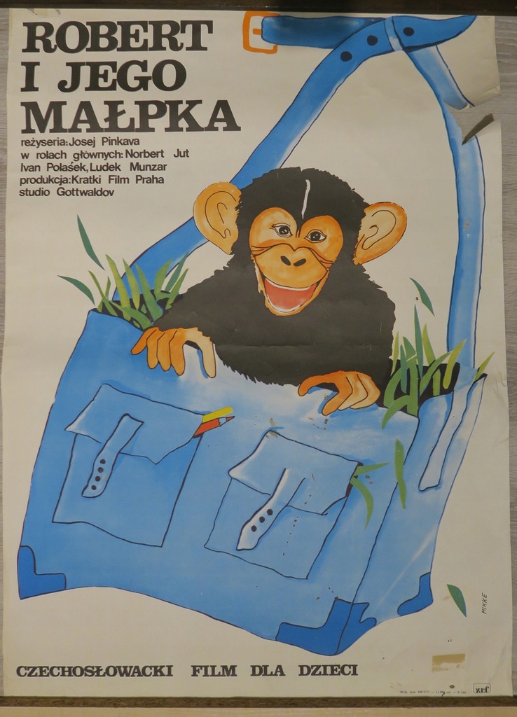 Robert i jego małpka, plakat filmowy Anna Mikke