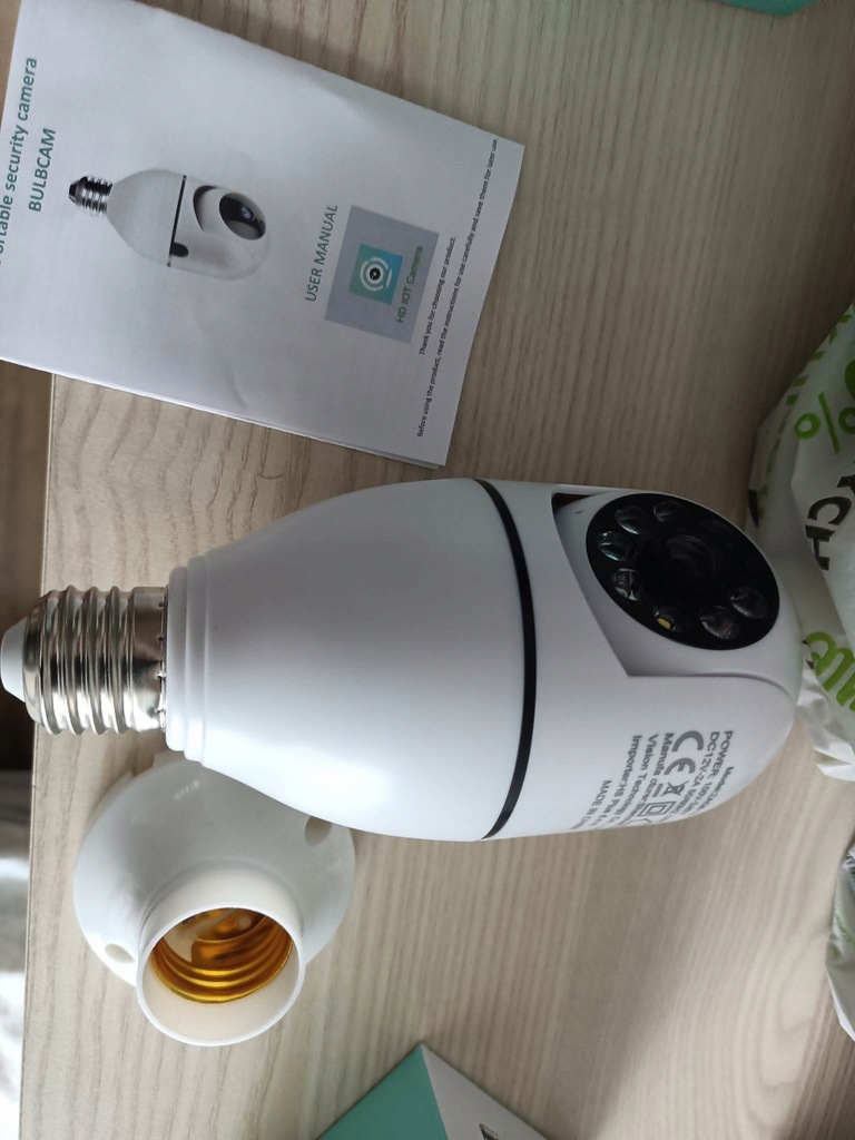 Kamera żarówką 360stopni WiFi Bulbcam zaq812 nowa 13496674309
