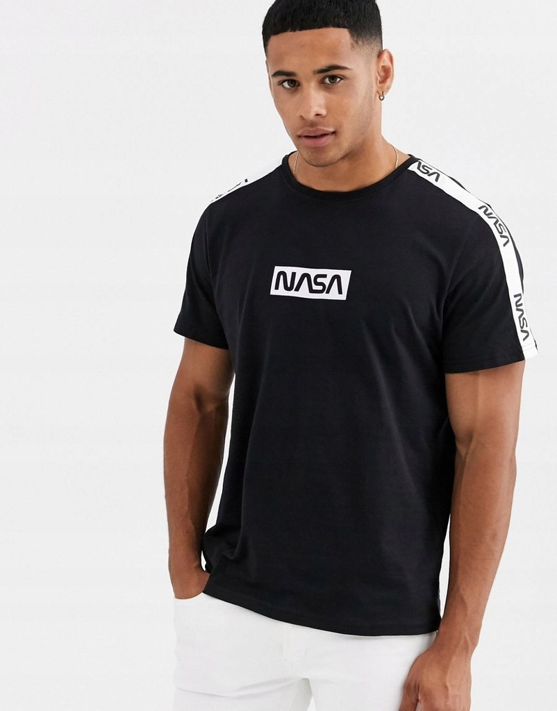 ONLY SONS T-SHIRT MĘSKI CZARNY LAMPASY NASA M 1OAA