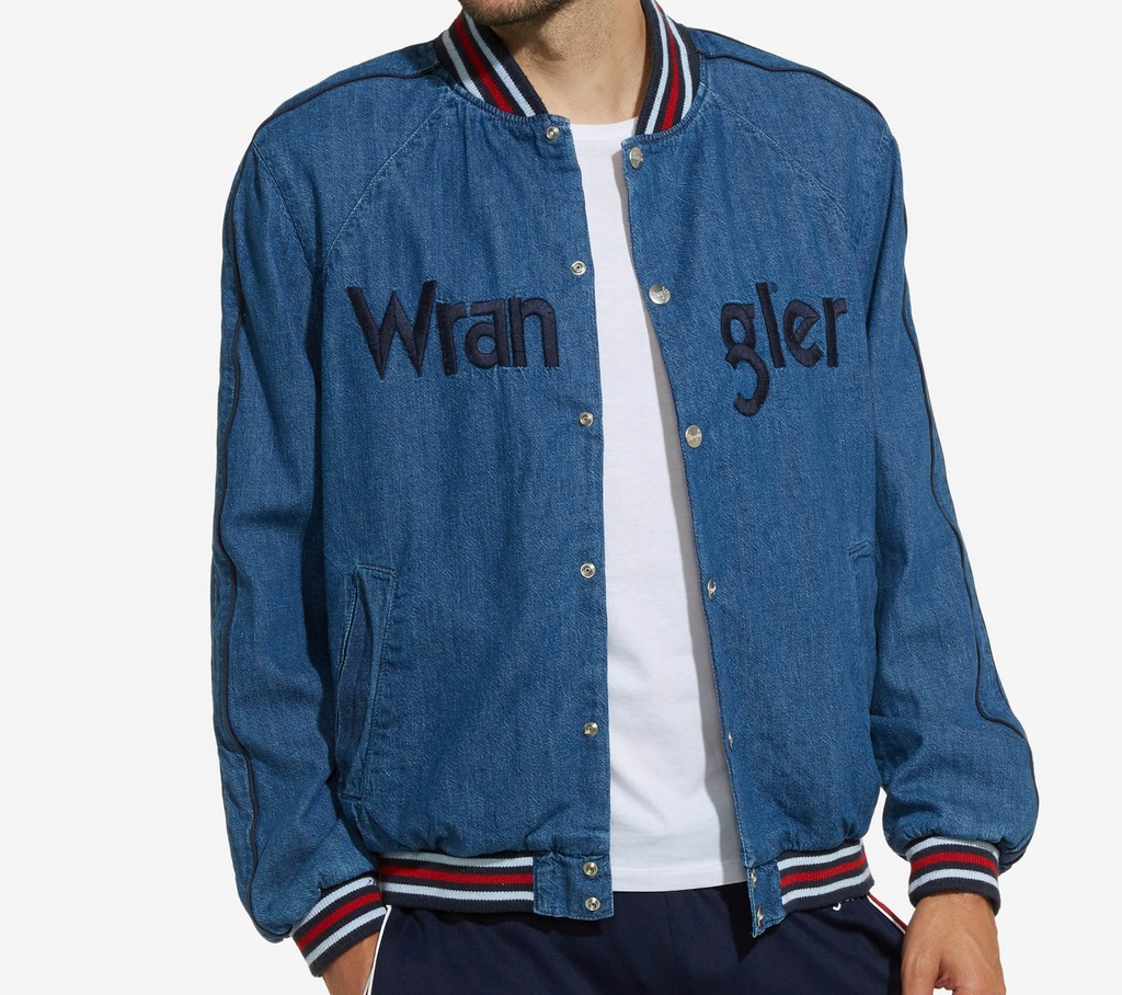 WRANGLER kurtka BOMBER jeans retro L WR019 active