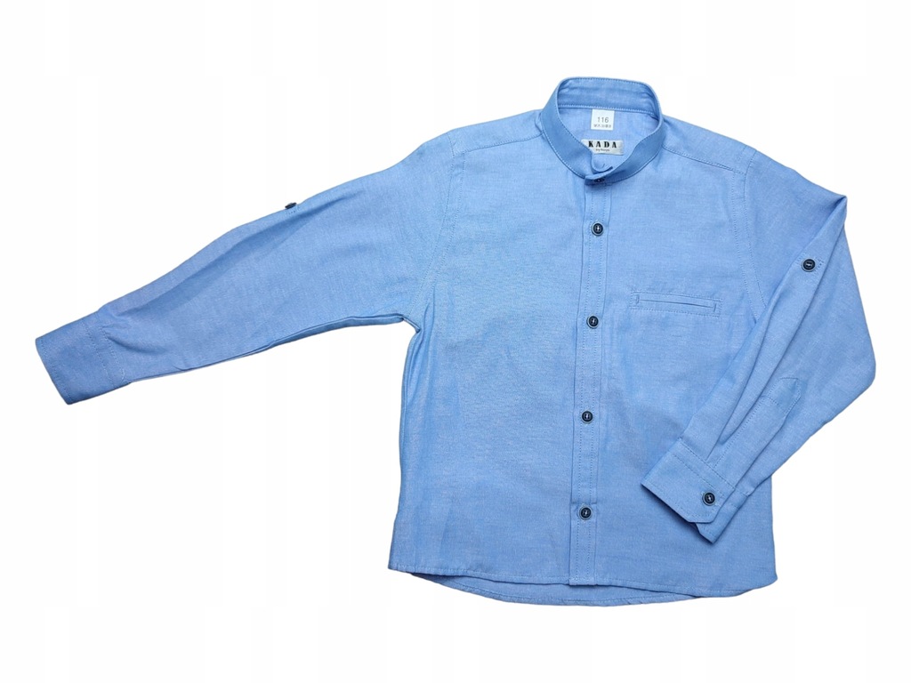 Koszula elegancka stójka chłopięca niebieski 116