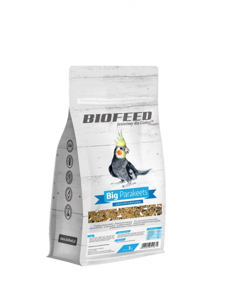 BIOFEED Basic Big Parakeets - papuga średnia 1kg