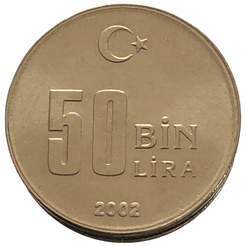 66729. Turcja, 50 000 lir, 2002r.