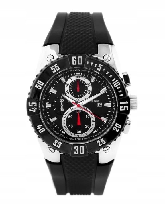 ZEGAREK MĘSKI GINO ROSSI - 9809C (zg028b) black/si