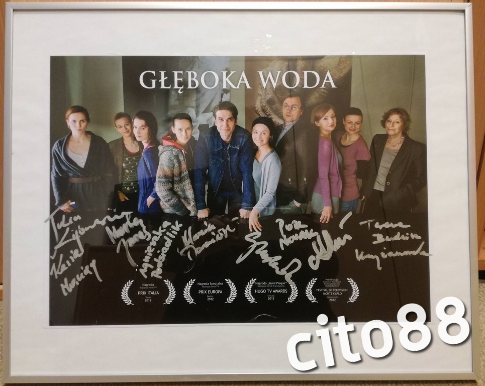 Głęboka woda - plakat z autografami!!! Rarytas!!!