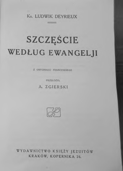 Szczęście według Ewangelji 1927 r.
