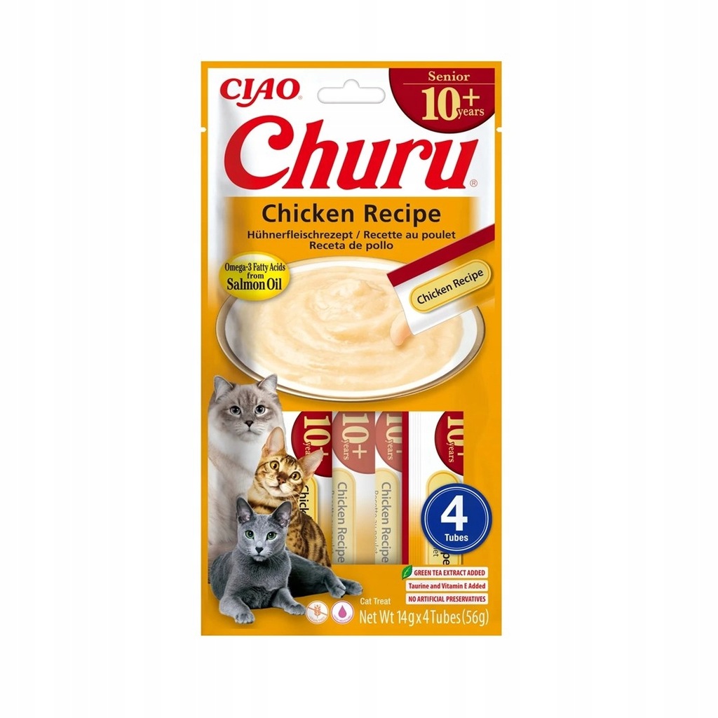 Przysmak dla kota INABA CAT CHURU SENIOR CHICKEN 4x14g (56g)