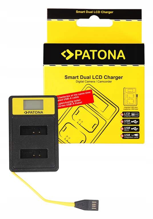 Ładowarka Patona USB Smart Dual LCD do Canon NB-1