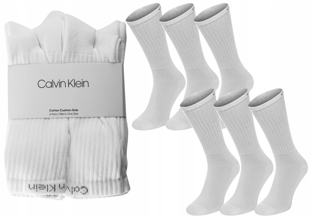 CALVIN KLEIN SKARPETY SKARPETKI 6P WHITE R: 40-46