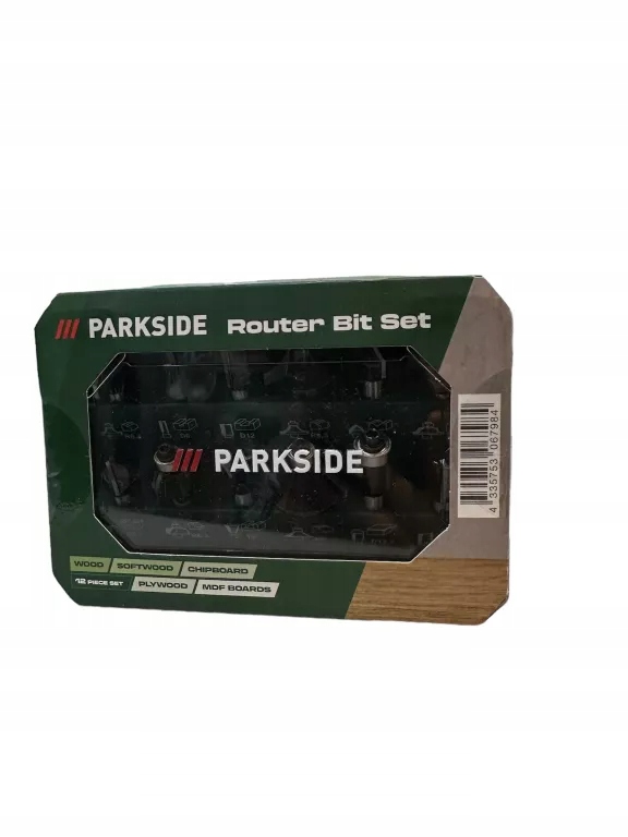 ZESTAW BITÓW DO FREZOWANIA PARKSIDE ROUTER BIT SET 12X