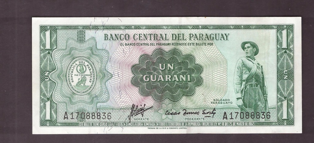 Paragwaj - banknot - 1 Guarani