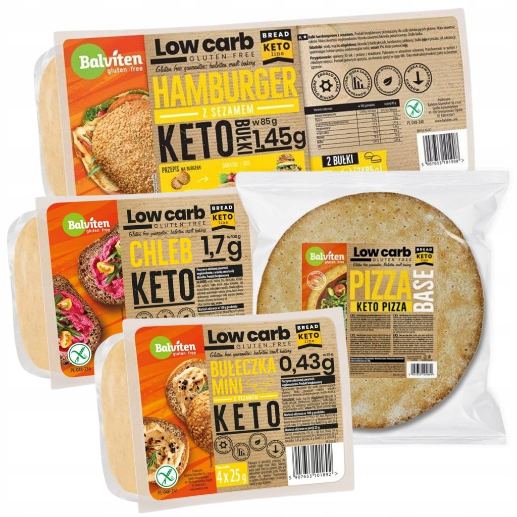 KETO Chleb + Mini Bułeczki BUŁKI Hamburgery i Spód do PIZZY PIZZA Balviten