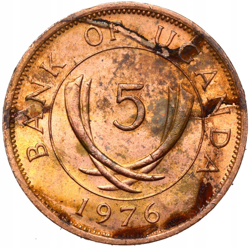 + Uganda - 5 Centów 1976 - RZADKA !