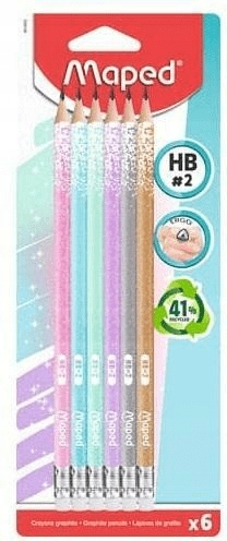 Ołówek z gumką Glitter brokat HB MAPED