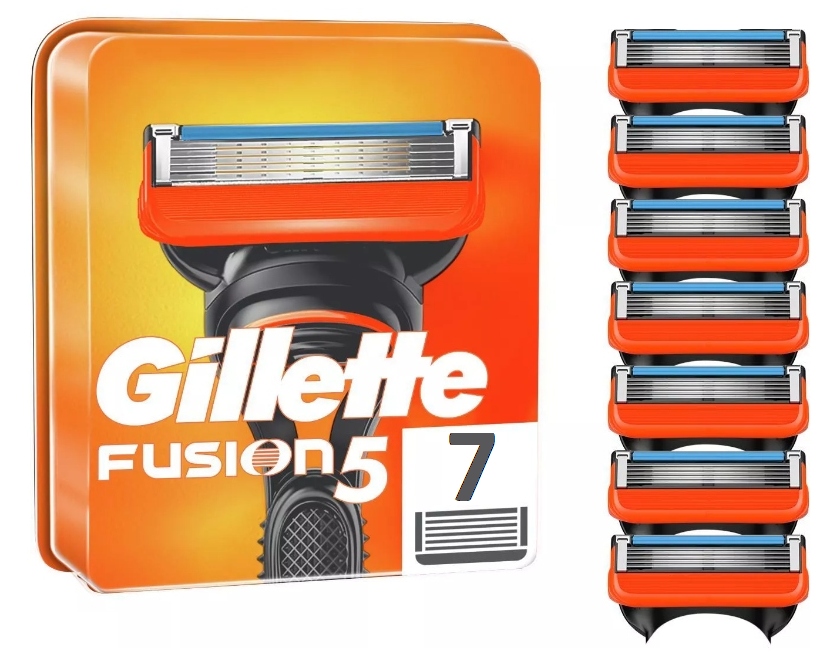 GILLETTE FUSION 5 WKŁADY OSTRZA WYMIENNE DO GOLARKI MASZYNKI 7 SZT