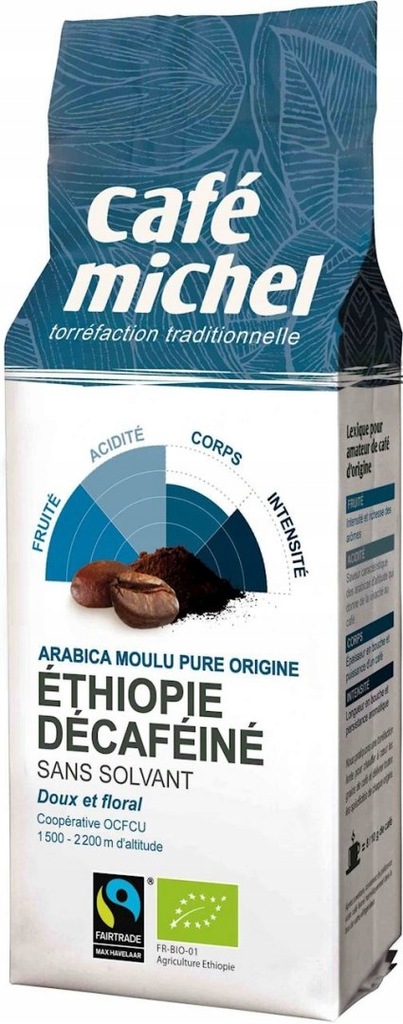 KAWA MIELONA BEZKOFEINOWA ARABICA 100 % ETIOPIA FAIR TRADE BIO 250 g - CAFE