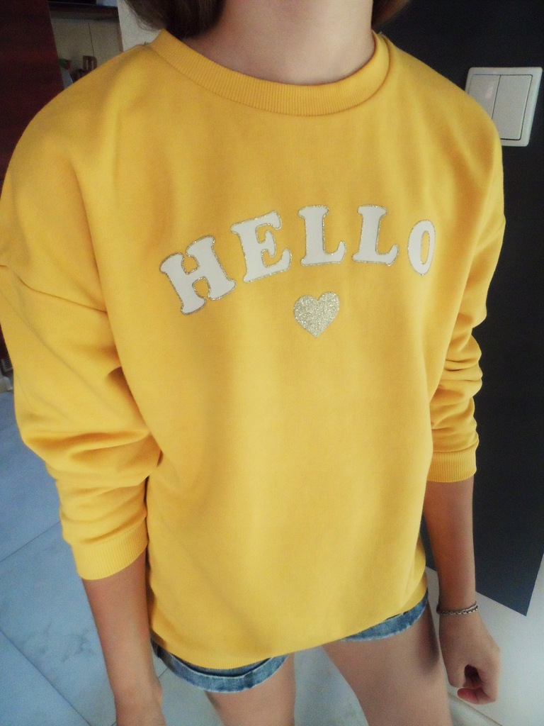 H&M żółta bluza Hello / ona / 134-140