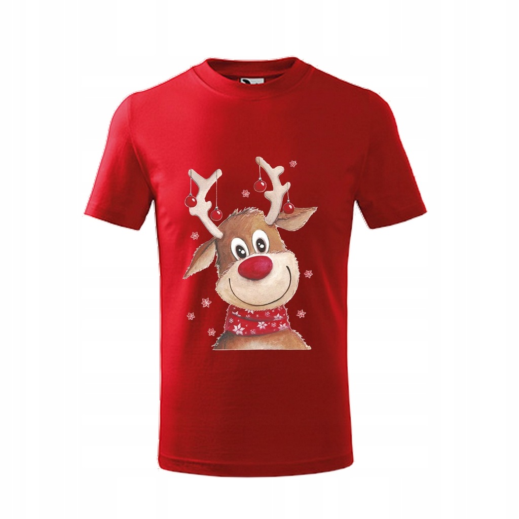 T-shirt koszulka z nadrukiem Reniferek 140