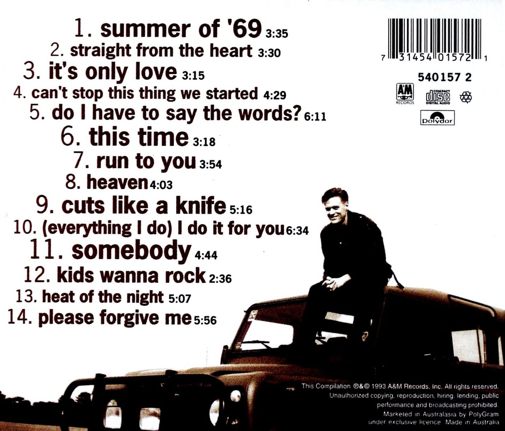 BRYAN ADAMS SO FAR SO GOODBEST OF [CD] 9201216270 oficjalne