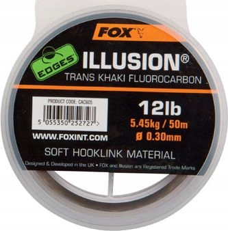 FOX Edges Illusion Soft Hooklink x 50m 0.30mm 12lb