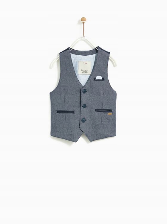 ZARA BOYS ELEGANCKA KAMIZELKA GRANAT JODEŁKA R.134