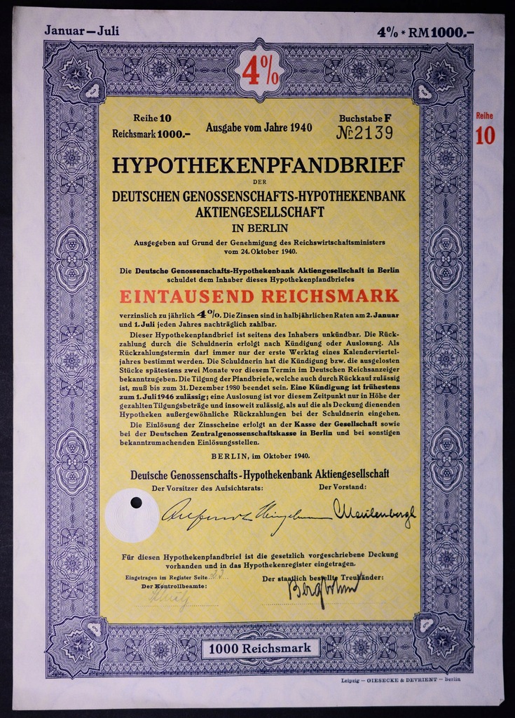 Купить 1.di.Германия, Deutsche Genossenschafts - ... 1940 г.: отзывы, фото, характеристики в интерне-магазине Aredi.ru