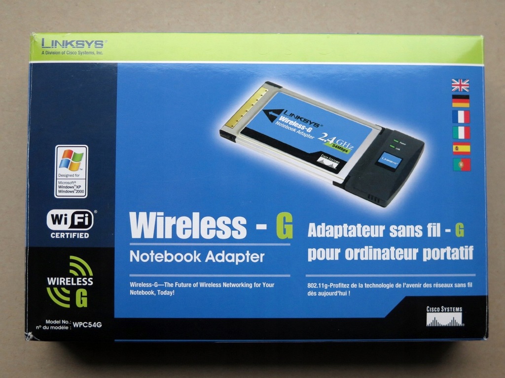 LINKSYS Wireless-G WPC54G 1.2 PCMCIA Windows Linux