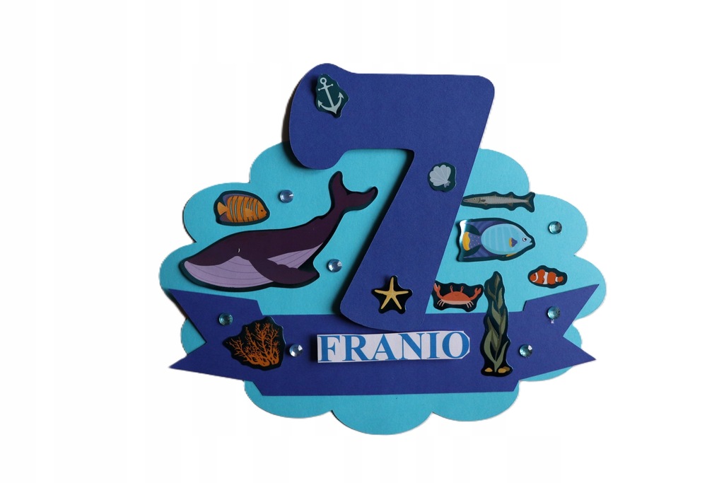 topper na tort cyferka papierowa 0-9 personalizacja imię cyfra wiek ozdoby