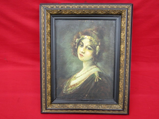 WIEKOWY OBRAZ PORTRET SZLACHCIANKI OLEJ NA PŁÓTNIE
