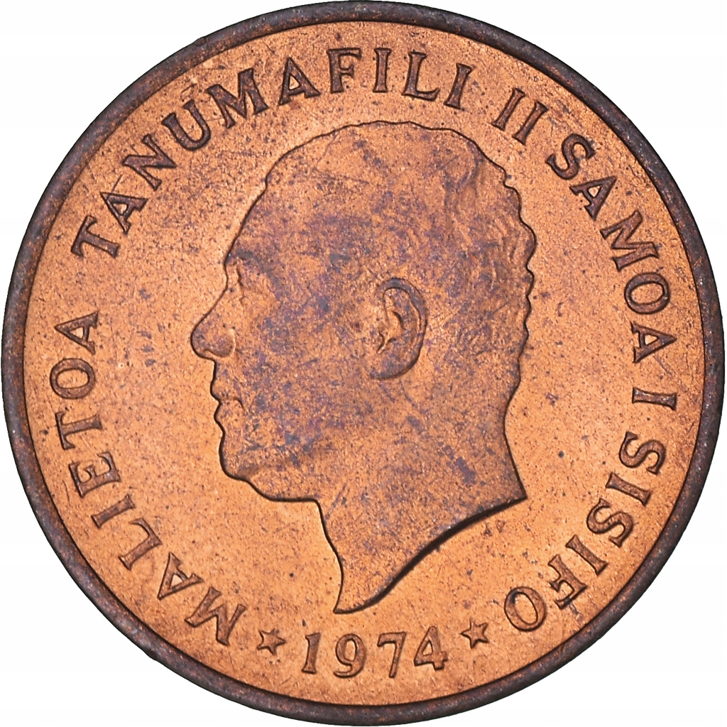 Moneta, Samoa, Sene, 1974, MS(60-62), Brązowy, KM: