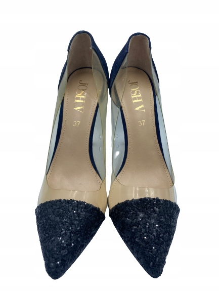 BUTY- SZPILKI JOSH-V GRANATOWE PRZEŻROCZYSTE r.36