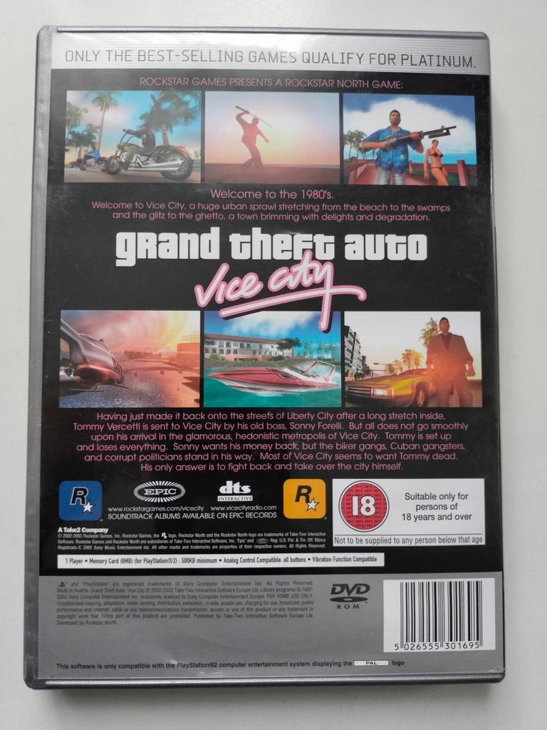 Купить GTA GRAND THEFT AUTO VICE CITY + КАРТА PS2 PAL ENG: отзывы, фото ...