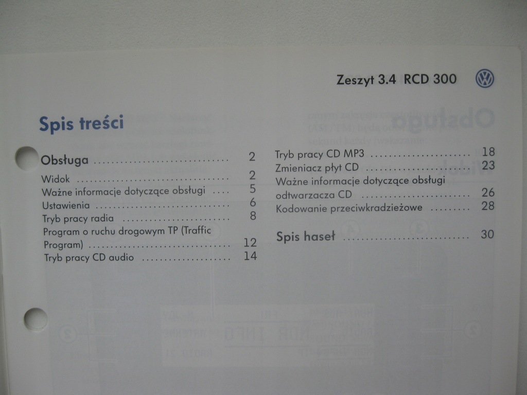 Купить VW RCD 300 Руководство пользователя магнитолы VW Passat B6PL: отзывы, фото, характеристики в интерне-магазине Aredi.ru