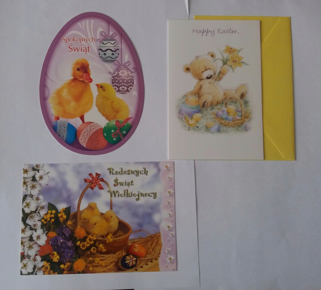 3 kartki świąteczne Wielkanoc (zestaw)