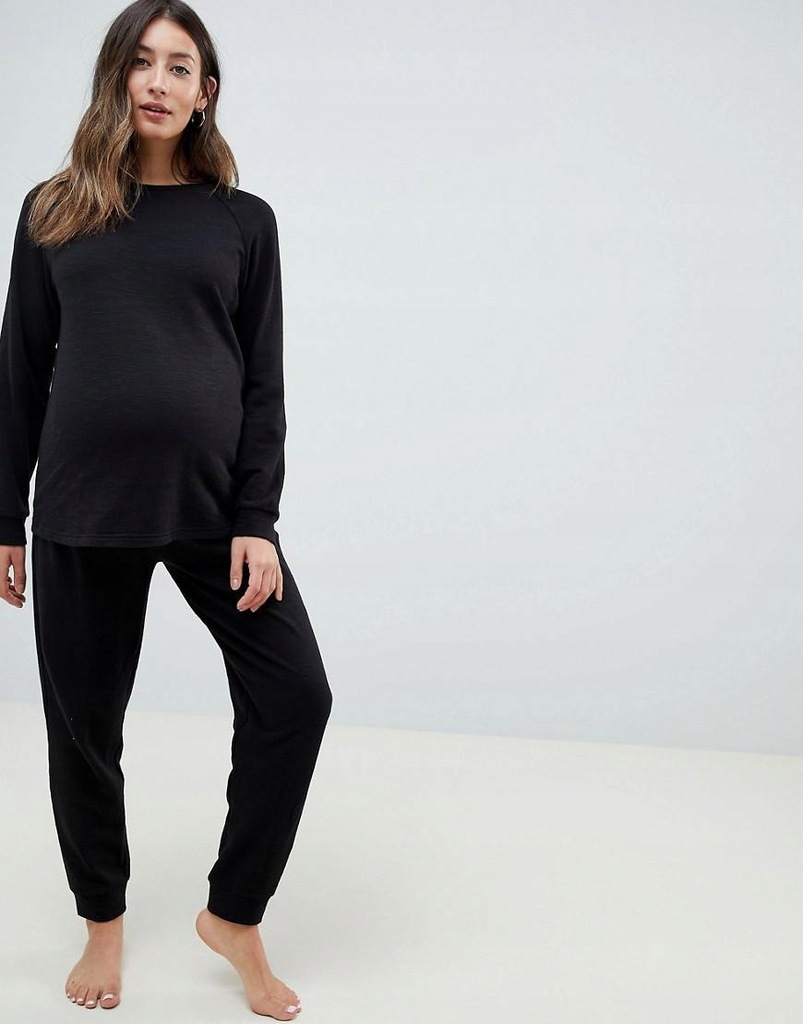 ASOS MATERNITY__XDI CZARNY DRES CIĄŻOWY KOMPLET__M