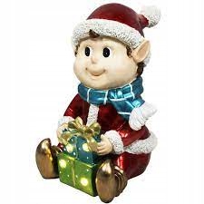 Figurka Skrzat Elf z lampkami LED świąteczna 34cm
