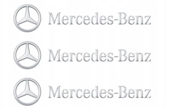 3 Metalowe naklejki samochodowe logo Mercedes-Benz